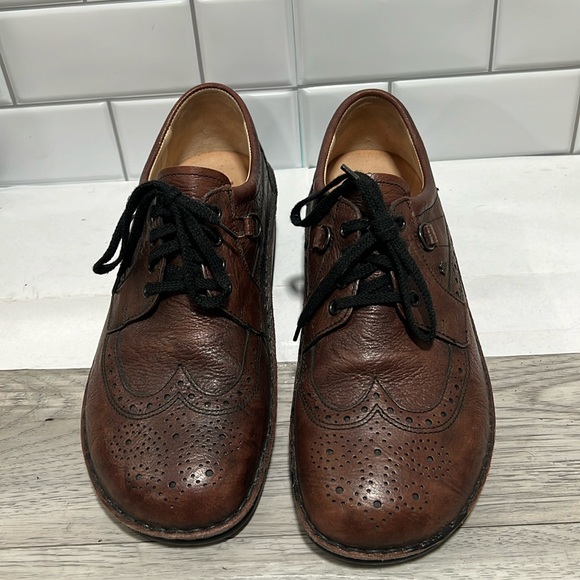 Finn Comfort YORK Men\'s Brown Leather Long Wingtip Derby Shoes Sz 44  10/10.5